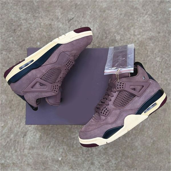 

authentic 4 a ma maniere outdoor shoes men women violet ore medium ash black muslin burgundy crush 4s sports sneakers size 36-47