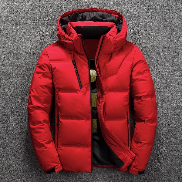 

men's vests winter warm men jacket coat casual autumn stand collar puffer thick hat white duck parka male down with hood 230107, Black;white