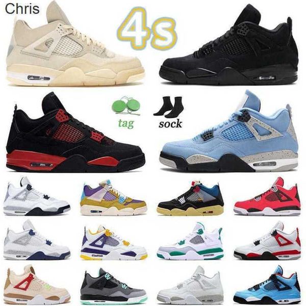 

fashion jumpman 4s basketball shoes mens womens j4 ow-sail university blue red thunder new black cat cool grey taupe haze infrared kaws luxy, Black;white