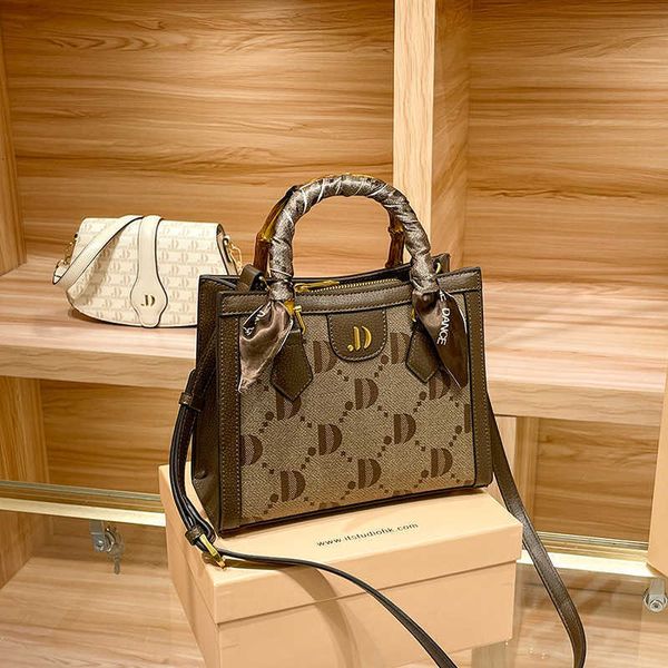 

factory design bag 90% clearance processing leather women's letter bamboo princs fashion versatile simple handheld one shoulder crossbo