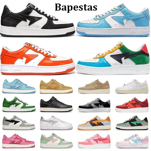 

bapestas designer sk8 sta casual shoes men women bapesta black white unc tokyo blue suede sail pastel green mens trainers outdoor sneakers