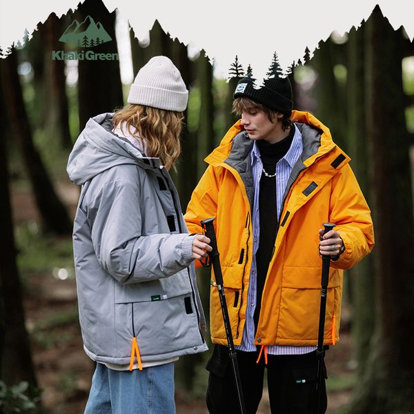 

men s jackets inflation winter thick cotton padded men windproof hooded parkas coats outdoor warm outwear 230107, Black;brown