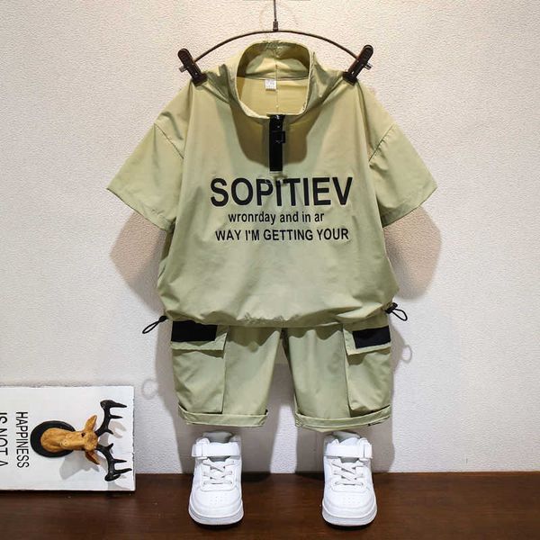 

clothing sets kids tracksuit boys clothing sets 2022 summer toddler boys short clothes 2pcs outfits suit children clothing 2-10 year t230106, White