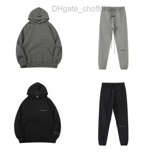 

men's luxury tracksuits sweatshirts essentials hoodies fashion letter men women sportswear pant suit hooded sweater casual pullover co, Gray