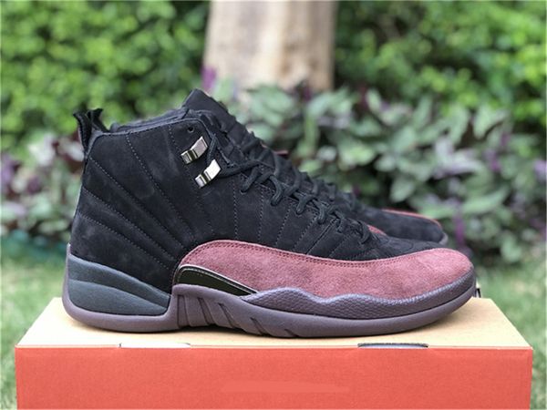 

authentic 12 a ma maniere black burgundy crush shoes men women eastside golf black taxi real carbon fiber outdoor sneakers with original box