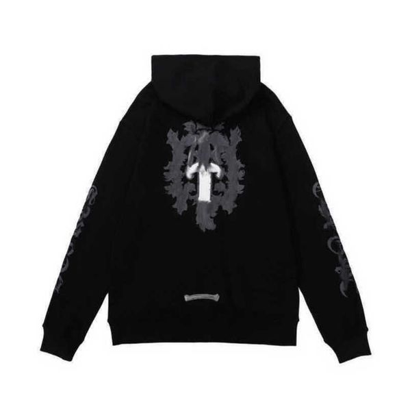 

men's luxury fashion jackets sweatshirts men women classic hoodies ch zipper hooded sweater designer cross pullover sanskrit hoodie cas, Black