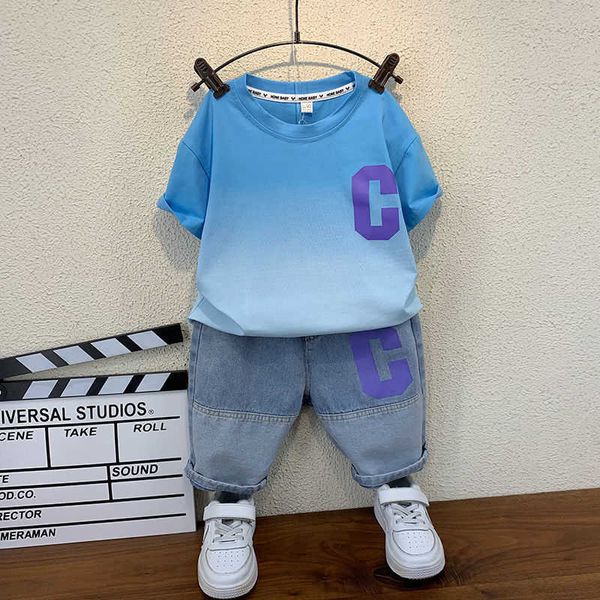 

clothing sets kid boys clothing summer baby boy clothing short sleeved t-shirt shorts 2pcs cotton shorts set outfits 2-12 years t230106, White