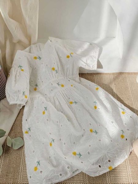 

girl's dresses 2021 new childern kids yellow flower cotton short sleeve fashion princess dresses toddler kids summer infants dress clot, Red;yellow