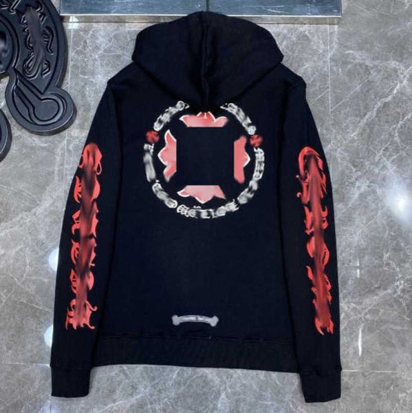 

luxury men's sweatshirts fashion jackets ch hoodies men women designer boy sanskrit print sweater zipper hooded cross pullover hoodie c, Black