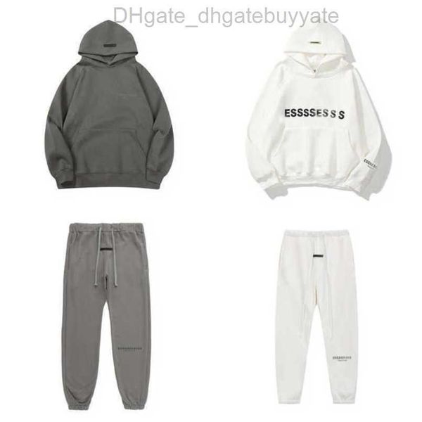

men's fashion luxury sweatshirts esss tracksuits letter hoodies men women sportswear hooded pant coat sweater casual pullover couple h, Gray