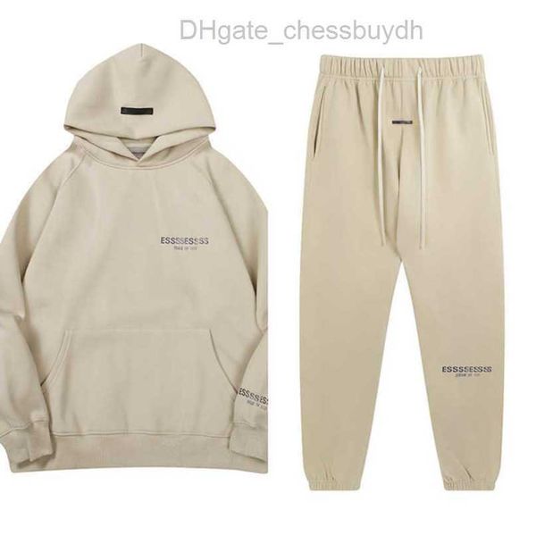 

fashion sweatshirts men's luxury essss tracksuits letter hoodies men women sportswear hooded pant coat sweater casual pullover couple, Gray