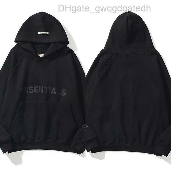 

ess men's sweatshirts jackets luxury essentials hoodies men women chest letter pullover hoodie hooded hip hop sweater casual sweatshir, Black