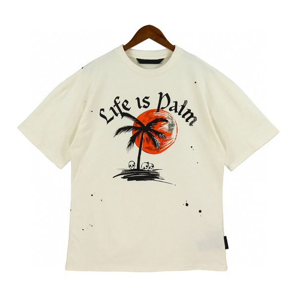 

Mens Oversize Tees Polos Crew Neck Printed Tree Polar Style Summer Wear with Street Pure Cotton