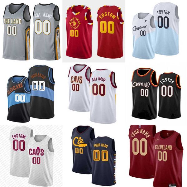 

men women youth cleveland''cavaliers''custom 21 mamadi diakite donovan 45 mitchell 4 evan mobley 10 darius garland lebro, Black;red