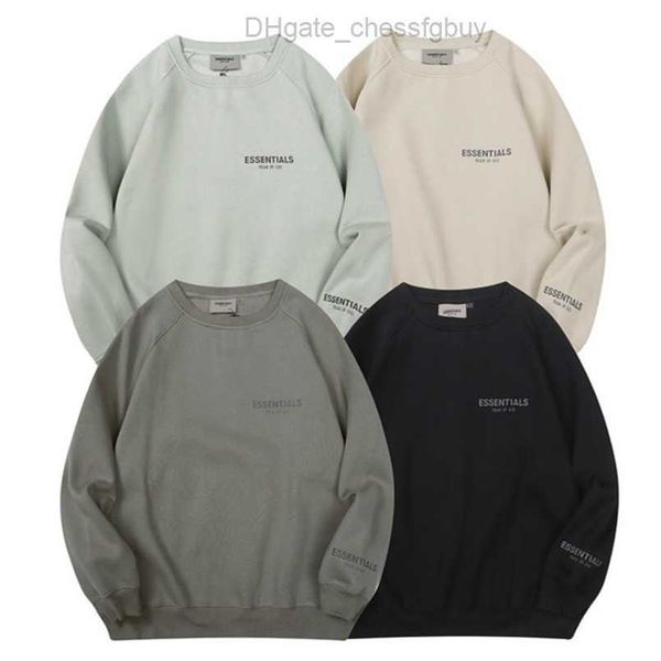 

men's luxury sweatshirts essentials ess jackets hoodies men women chest letter sweater sportswear hooded loose casual pullover couple s, Black