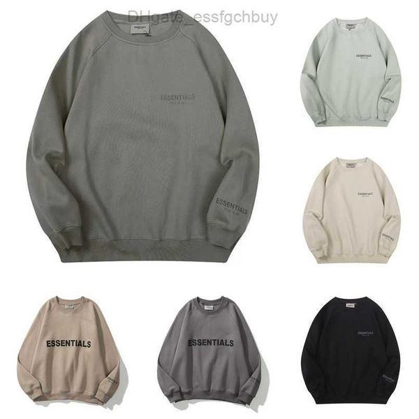 

essentials luxury men's sweatshirts ess jackets hoodies men women chest letter sweater sportswear hooded loose casual pullover couple s, Black