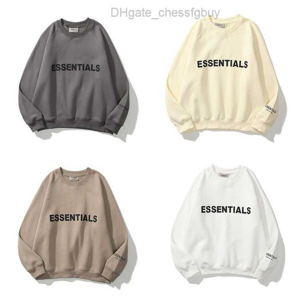 

sweatshirts men's essentials luxury ess jackets hoodies men women chest letter sweater sportswear hooded loose casual pullover couple s, Black