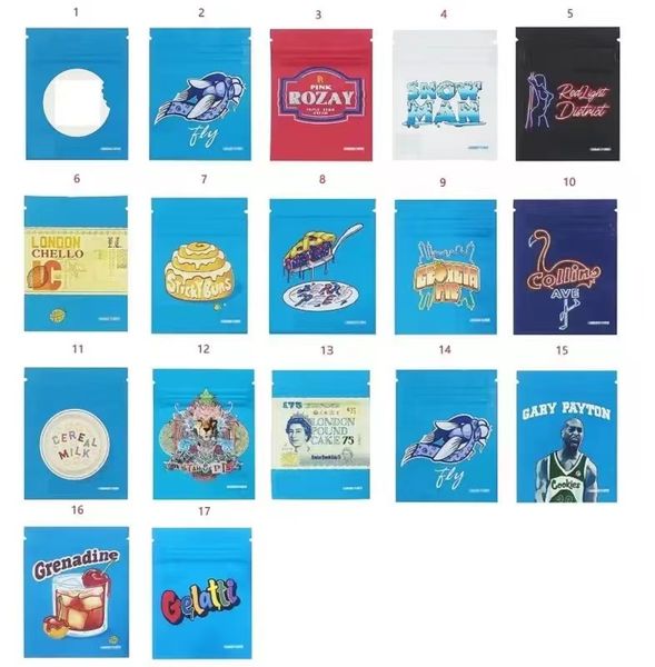 

1 gram mylar bag empty packaging bags 7x9cm jefe uncle sam og snow man gelatti cheetah piss blanco 17 types