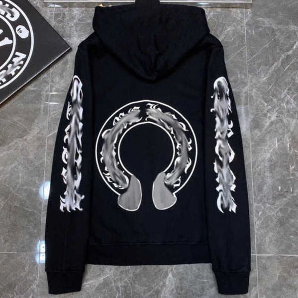 

fashion luxury mens jackets sweatshirts designer hoodies ch men women zipper cross scroll simple hooded sweater pullover hoodie casual coat, Black;brown