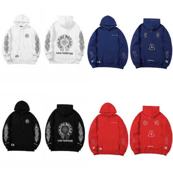 

fashion luxury mens jackets sweatshirts designer hoodies ch men women zipper cross scroll simple hooded sweater pullover hoodie casual coat, Black;brown
