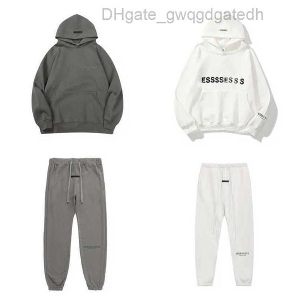 

sweatshirts fashion luxury men's essss tracksuits letter hoodies men women sportswear hooded pant coat sweater casual pullover couple, Gray