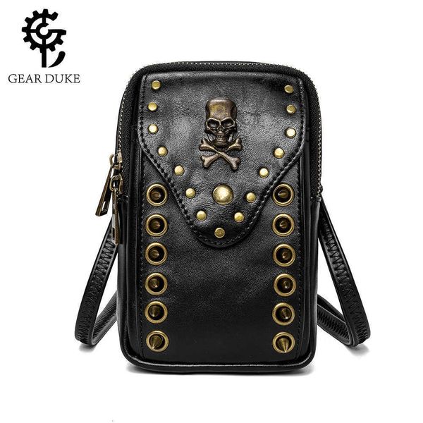 

shops sell designer bags y 2023 new women's shoulder skull rivet outdoor mobile phone