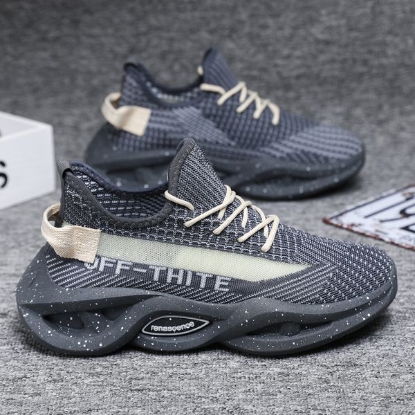 

man running shoes white black grey breathable fashion cut-out jogging outdoor flat sport sneakers designer mens trainers 40-44