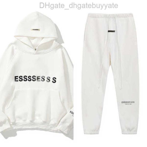 

men's fashion sweatshirts luxury esss tracksuits letter hoodies men women sportswear hooded pant coat sweater casual pullover couple h, Gray