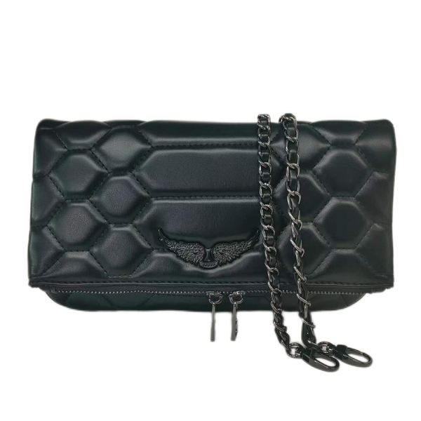 

fashion womens handbags bag wings diamond-ironing zadig et voltaire shoulder bag messenger sheepskin leather crossbody two chain belt ladys