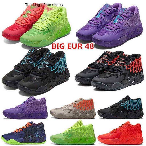 

lamelo shoe dress shoes big eur 48 mens lamelo ball mb 01 basketball shoes rick and morty red green galaxy purple blue grey black queen buzz