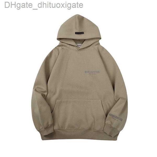 

men's essentials luxury sweatshirts jackets ess hoodies men women chest letter pullover hooded hip hop loose sweatshirt sweater casual, Black