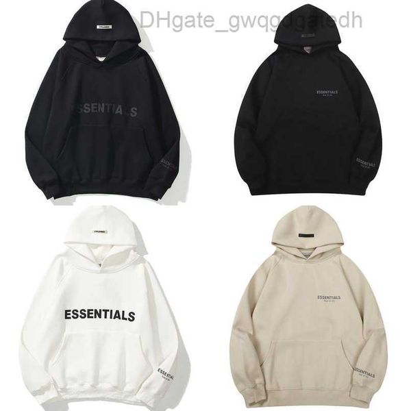 

luxury ess sweatshirts jackets men's essentials hoodies men women chest letter pullover hoodie hooded hip hop sweater casual sweatshir, Black