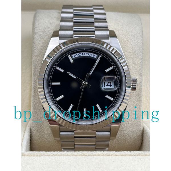 

luxury mens watch black dial 41mm datejust luminous automatic mehcanical 18k white gold sapphire glass watches ref.228239 men business wrist, Slivery;brown