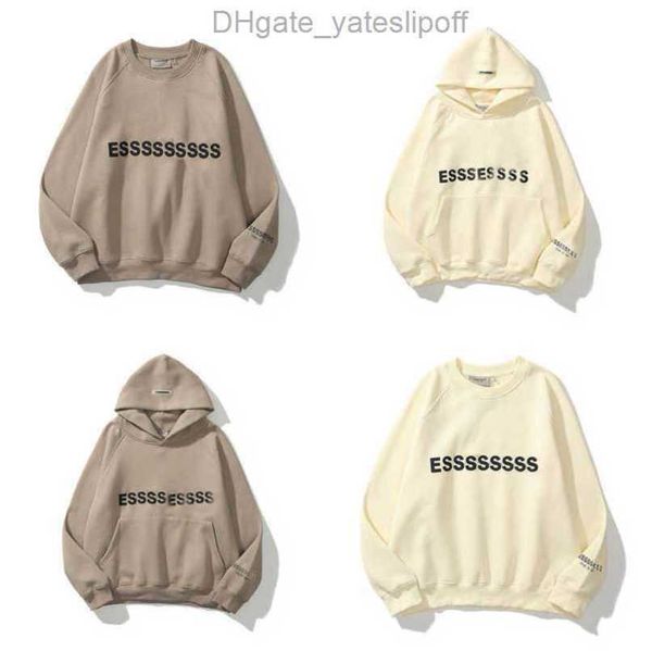 

jackets sweatshirts men's luxury essentials ess hoodies men women chest letter pullover loose hooded sweatshirt sweater casual hoodie, Black