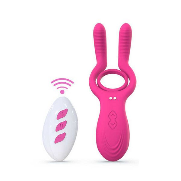 

beauty items men's parallel bar type wireless remote control wearing lock sperm ring couples co shock stimulate clitoris testicle massa