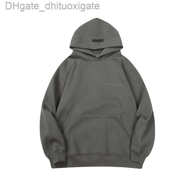 

men's essentials luxury sweatshirts jackets ess hoodies men women chest letter pullover hooded hip hop loose sweatshirt sweater casual, Black