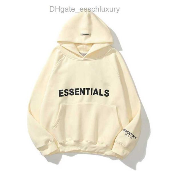 

jackets men's luxury ess sweatshirts essentials hoodies men women chest letter pullover hoodie hooded hip hop sweater casual sweatshir, Black