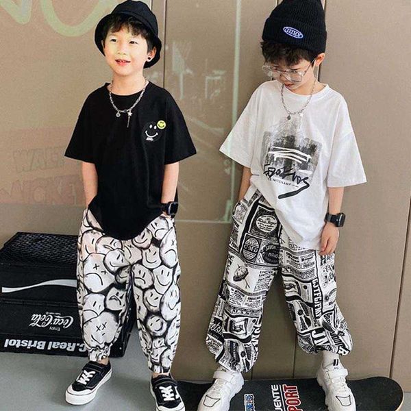 

clothing sets boys clothing sets summer boys clothes casual outfit t-shirt pants kids tracksuit teen children clothing suit 4 6 7 8 9 10 11, White