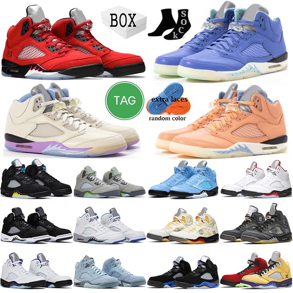 

jumpman 5 retro basketball shoes 5s for men women unc raging bull we the green bean easter sail 3 blue bird red suede designer mens, Black
