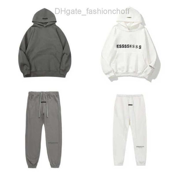 

luxury fashion men's sweatshirts essentials tracksuits letter hoodies men women sportswear hooded pant coat sweater casual pullover co, Gray