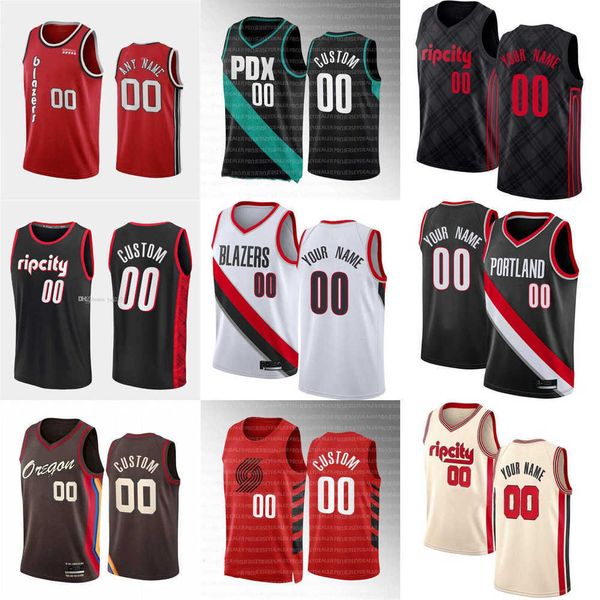 

mens womens youth portland''trail blazers''custom 6 keon johnson 10 nassir little 2 trendon''watford 24 drew e, Black;red