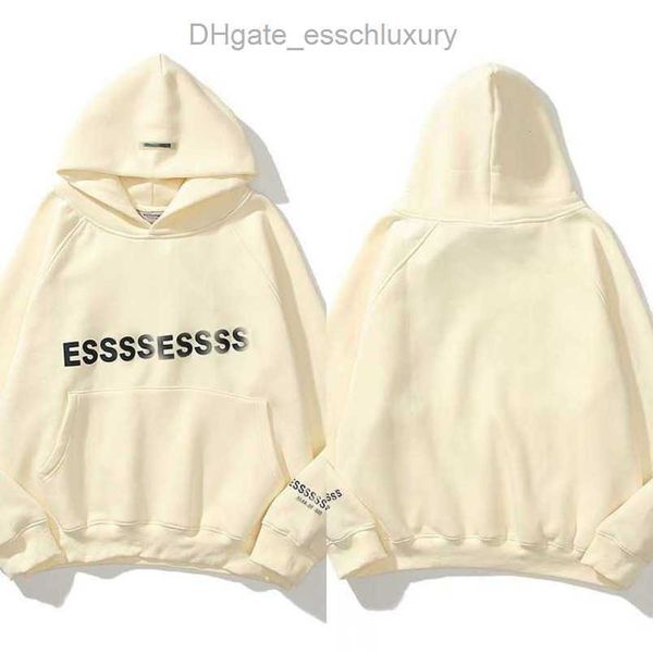 

sweatshirts essentials men's jackets luxury ess hoodies men women chest letter pullover loose hooded sweatshirt sweater casual hoodie, Black