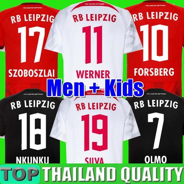 

22/23 rbl soccer jerseys silva nkunku szoboszlai poulsen 2022 2023 angelino adams olmo kluivert haidara laimer moriba men kids kits sock ful, Black;yellow