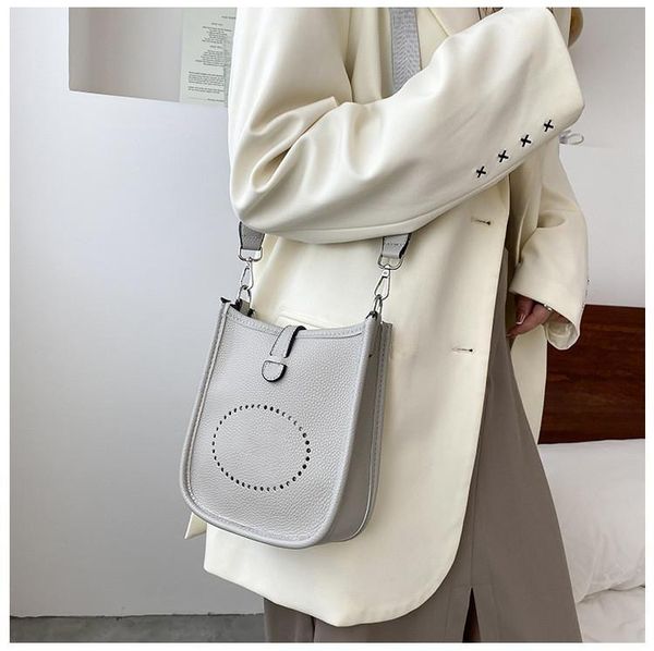 

handbags purse cross body bag plain pattern belt fashion letter width belt lady classic genuine leather single shoulder bags