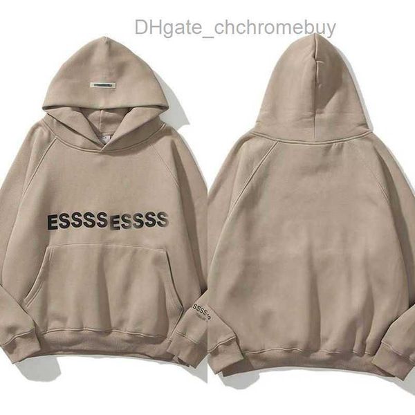 

men's essentials sweatshirts luxury jackets ess hoodies men women chest letter pullover loose hooded sweatshirt sweater casual hoodie, Black