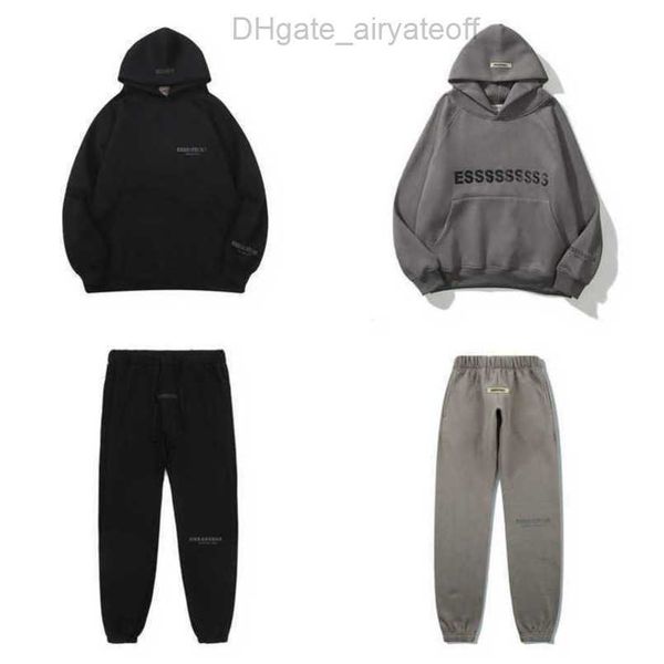 

fashion luxury men's sweatshirts essentials tracksuits letter hoodies men women sportswear hooded pant coat sweater casual pullover co, Gray