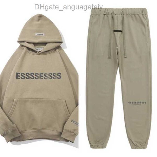 

fashion luxury men's sweatshirts esstionals ential tracksuits letter hoodies men women sportswear hooded pant coat sweater pullover co, Gray