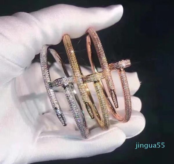 

fashion ail bracelets women 18k gold plated iced out bangle bracelet full diamond bracelet jewelry for gift 165cm4882370, White