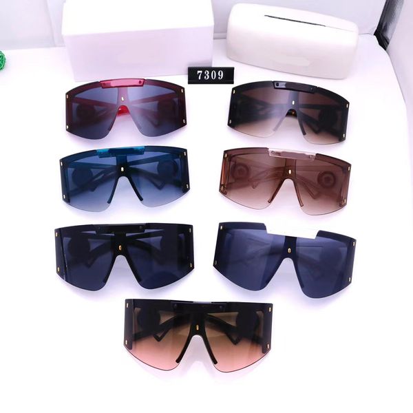 

designer luxury vintage sunglasses for woman fashion glasses rectangle big full frame letter design for man women 7 option sunglass with cas, White;black