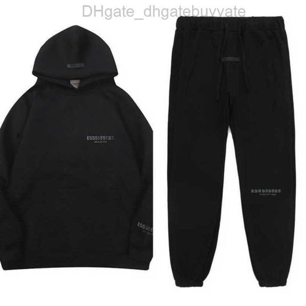 

men's luxury fashion sweatshirts esss tracksuits letter hoodies men women sportswear hooded pant coat sweater casual pullover couple h, Gray
